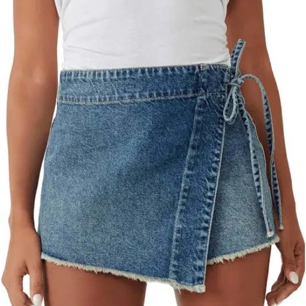 Free People Blue Denim Skort